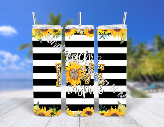 Teach Love Inspire Sunflower Tumbler