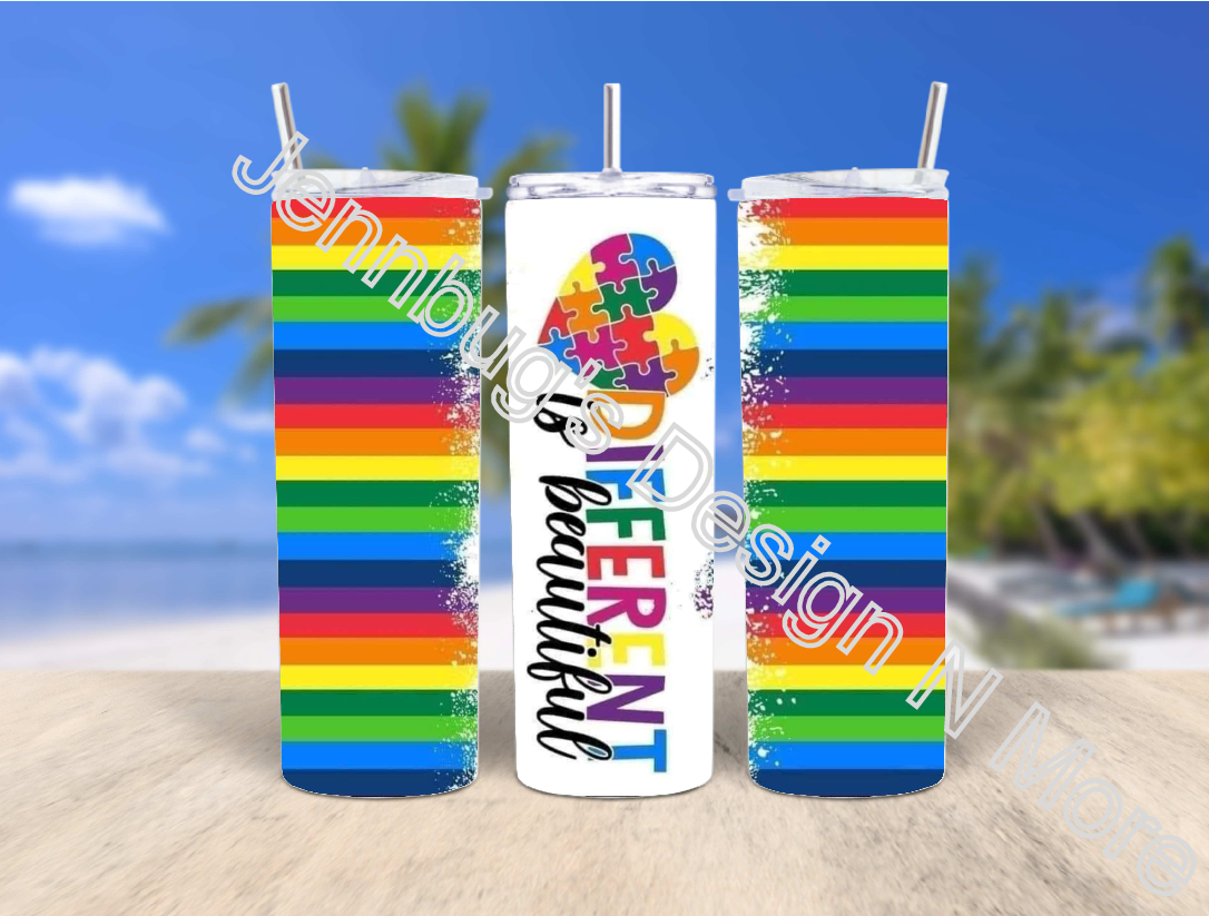 Rainbow Autism Tumbler